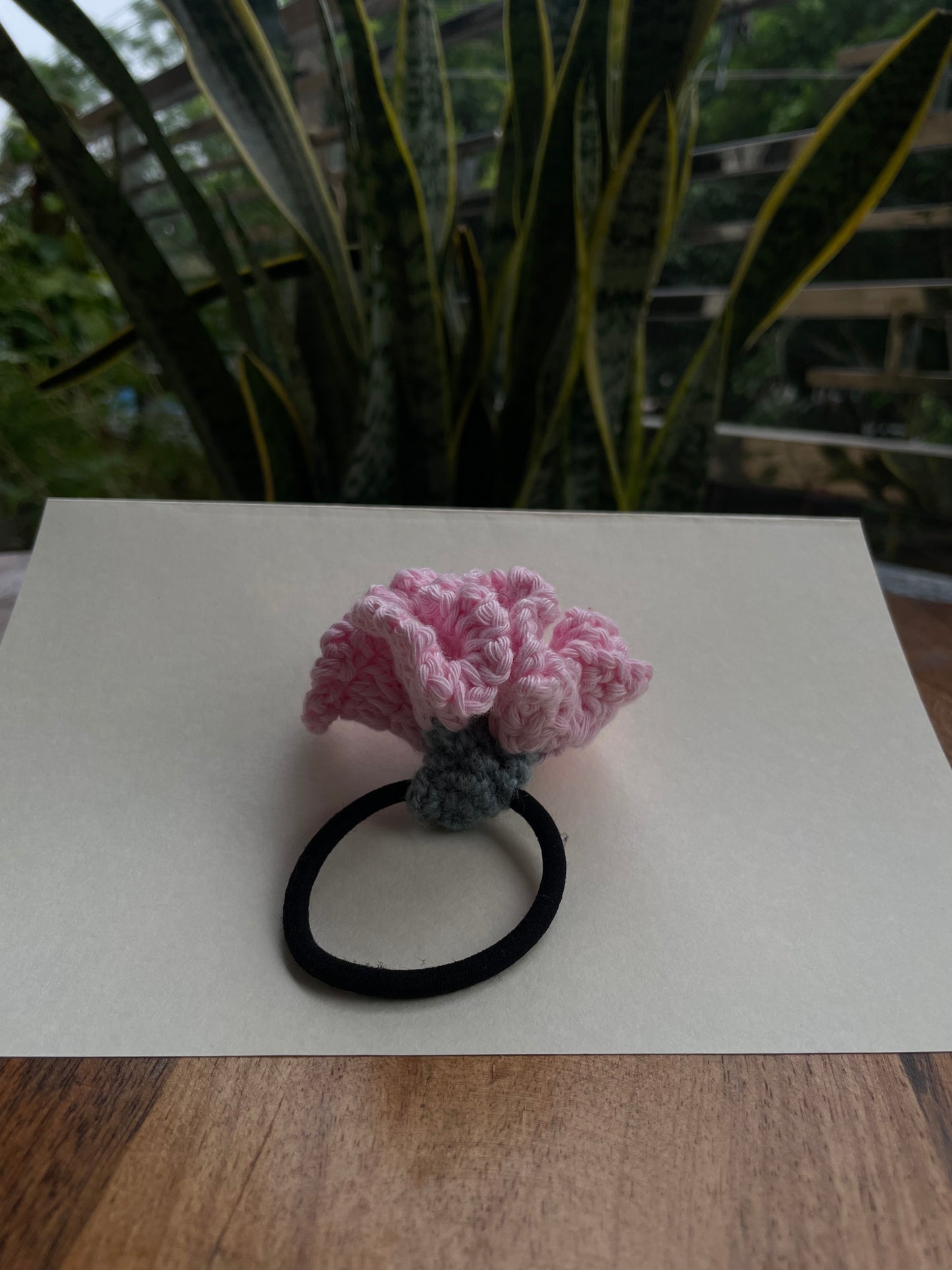 Crochet Pink Flower Hair Band – Handmade Hair Accessory – Floral Hairband Gift for Girls