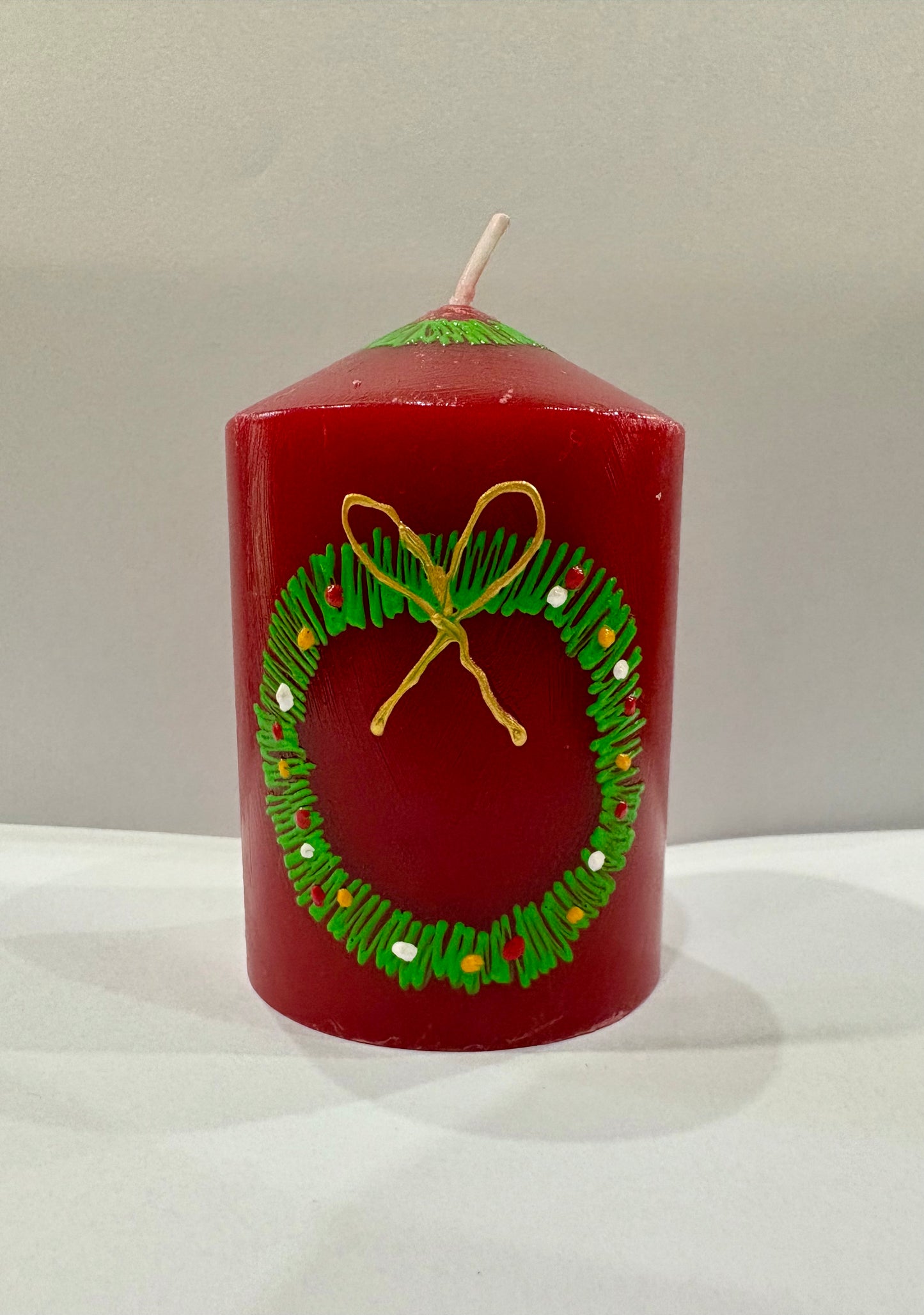 Red Christmas Wreath Candle – Christmas Candle
