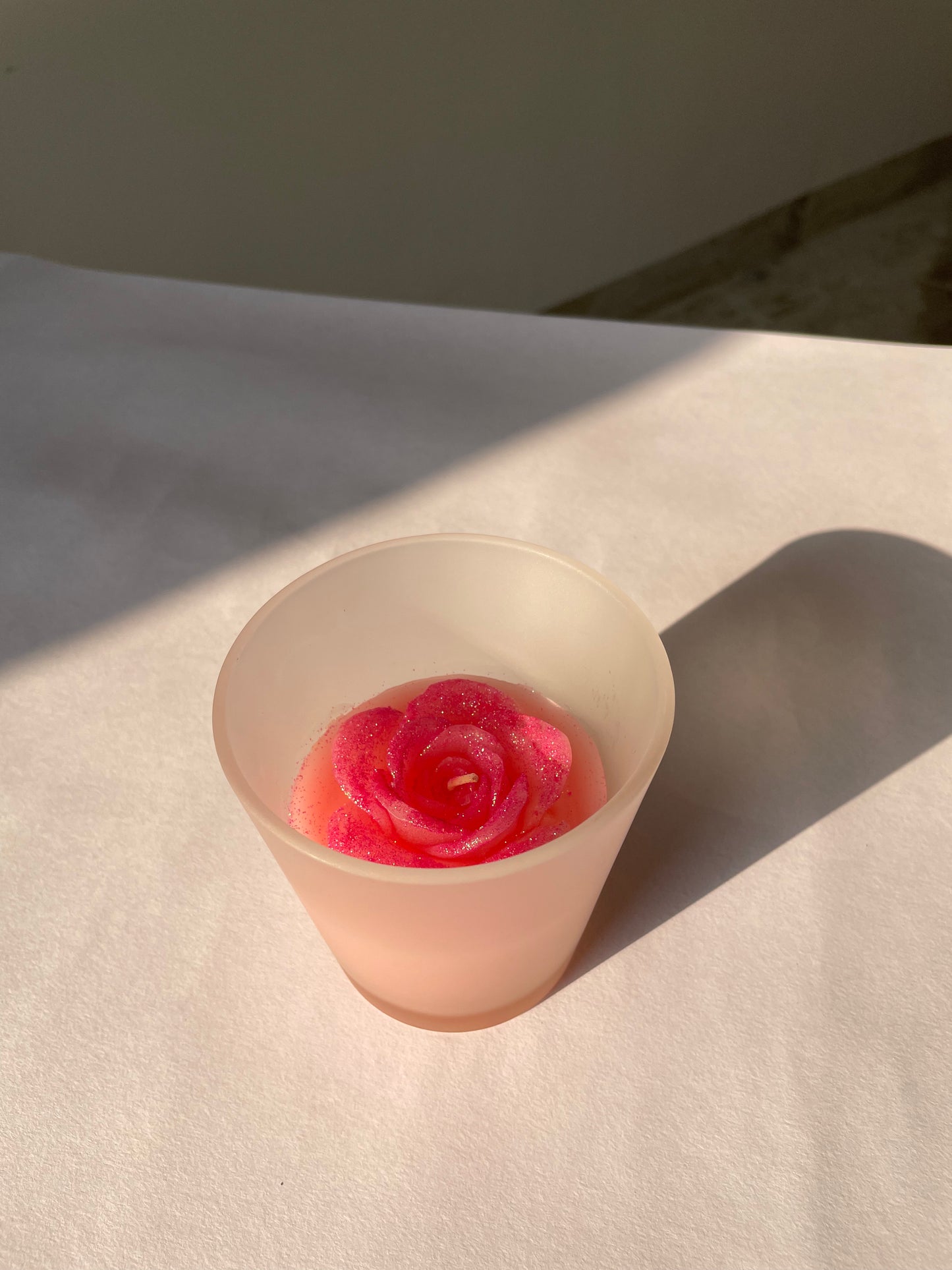 Elegant Sparkle Rose-Scented Candle in Tinted Glass Jar - Home Accents