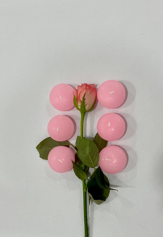 Pink floating Nugget Candle - Pair of 6