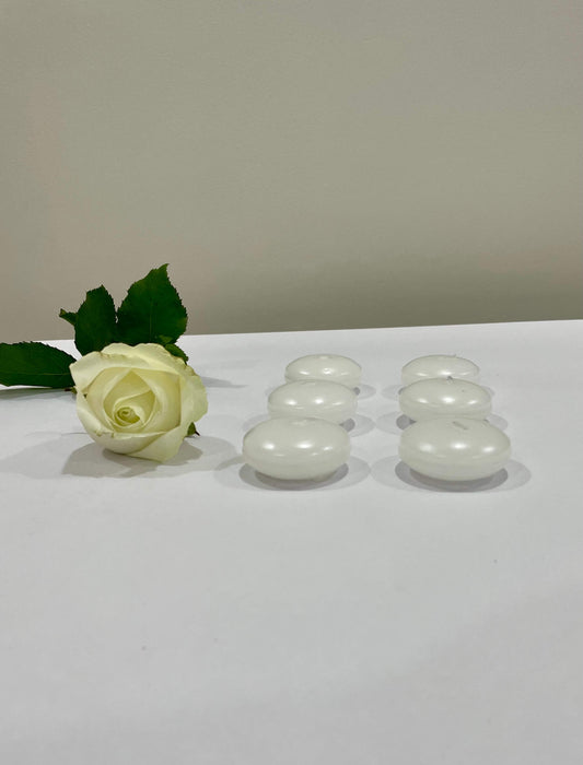 White floating Nugget Candle - Pair of 6