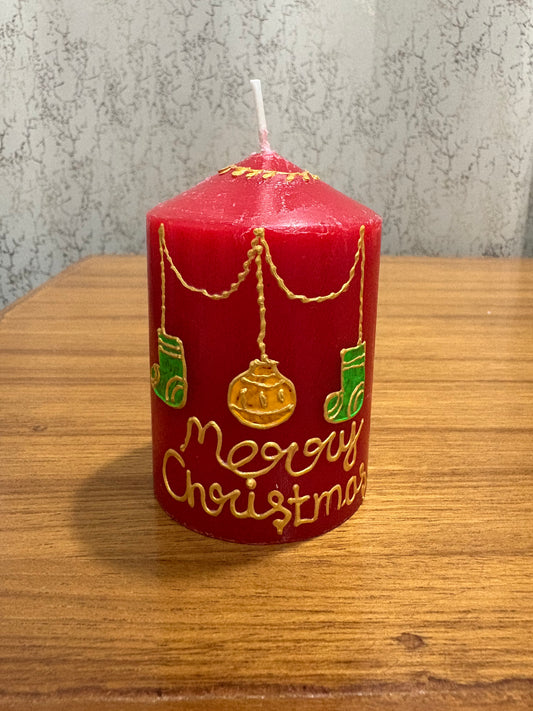Red Merry Christmas Candle – Christmas Candle for Home Décor