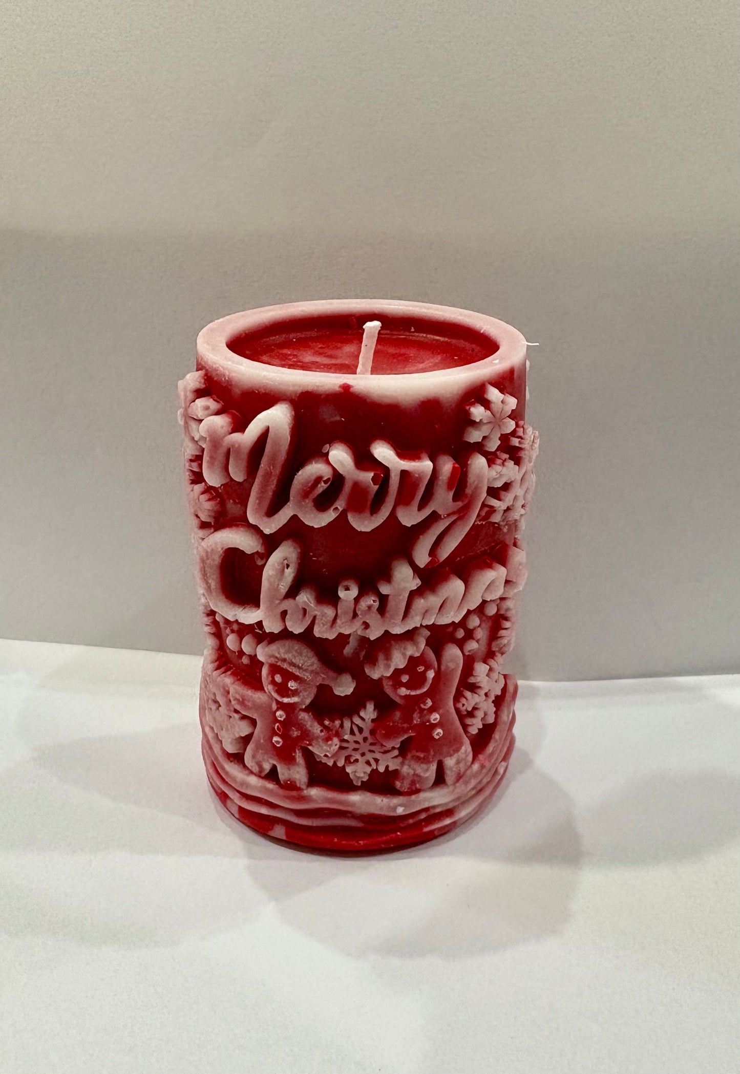 Engraved Christmas Candle – Red Christmas Candle - Engraved
