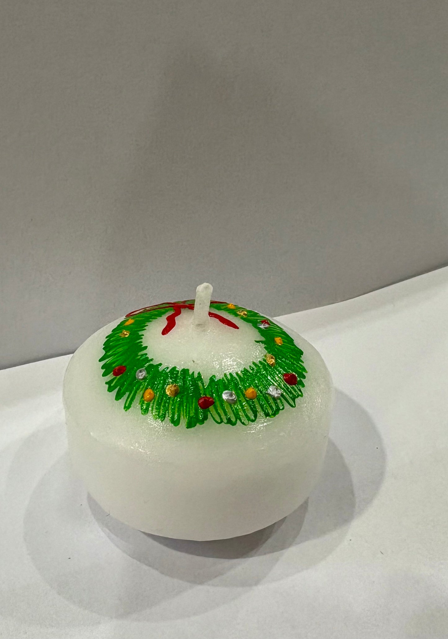 Christmas Wreath Nugget Candle - Christmas Candle - Pack of 6