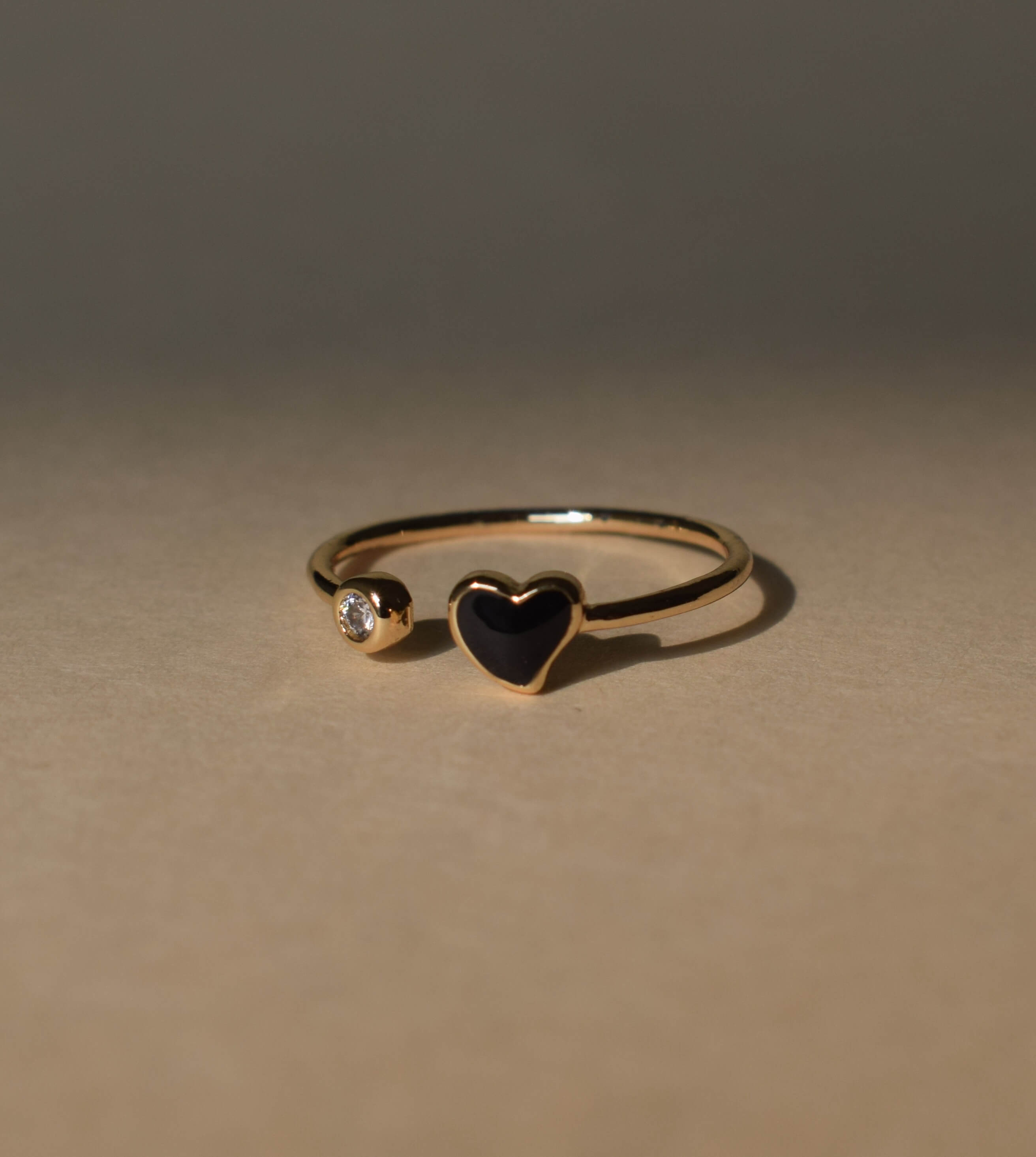 Solo Heart Black Diamond Ring — Iz&Co.