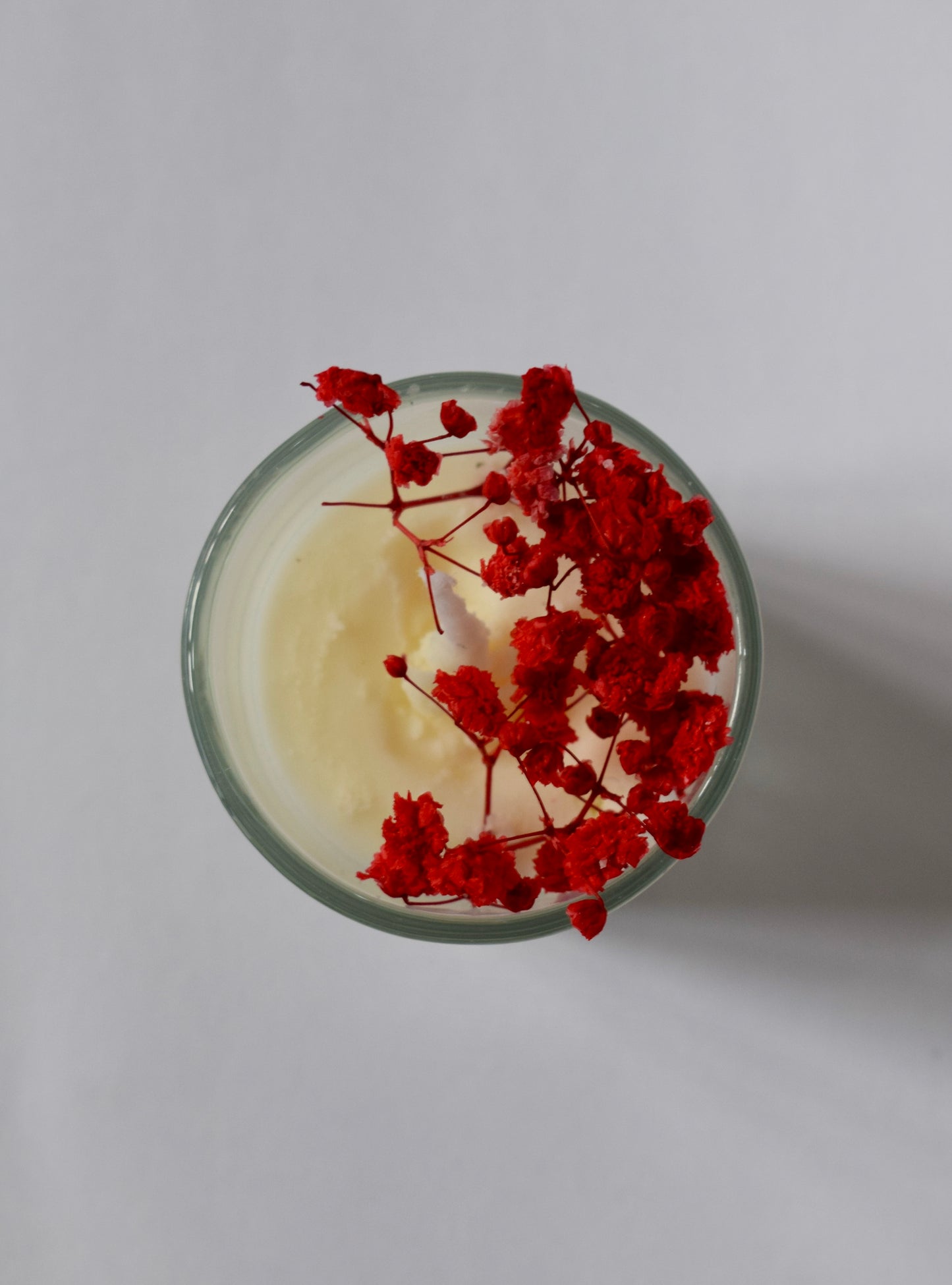 Glass Jar Soy Wax Candle with Red Petals | Long-Lasting, Aromatic Fragrance